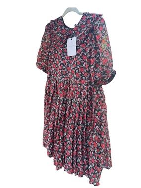 Anthropologie En Saison Baby Doll Floral Peter Pan Collard Dress NWT